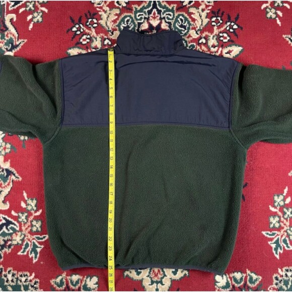 VTG Abercrombie & Fitch Sherpa Jacket Full Zip Mens M Blue Green Color block Y2K - Picture 7 of 7